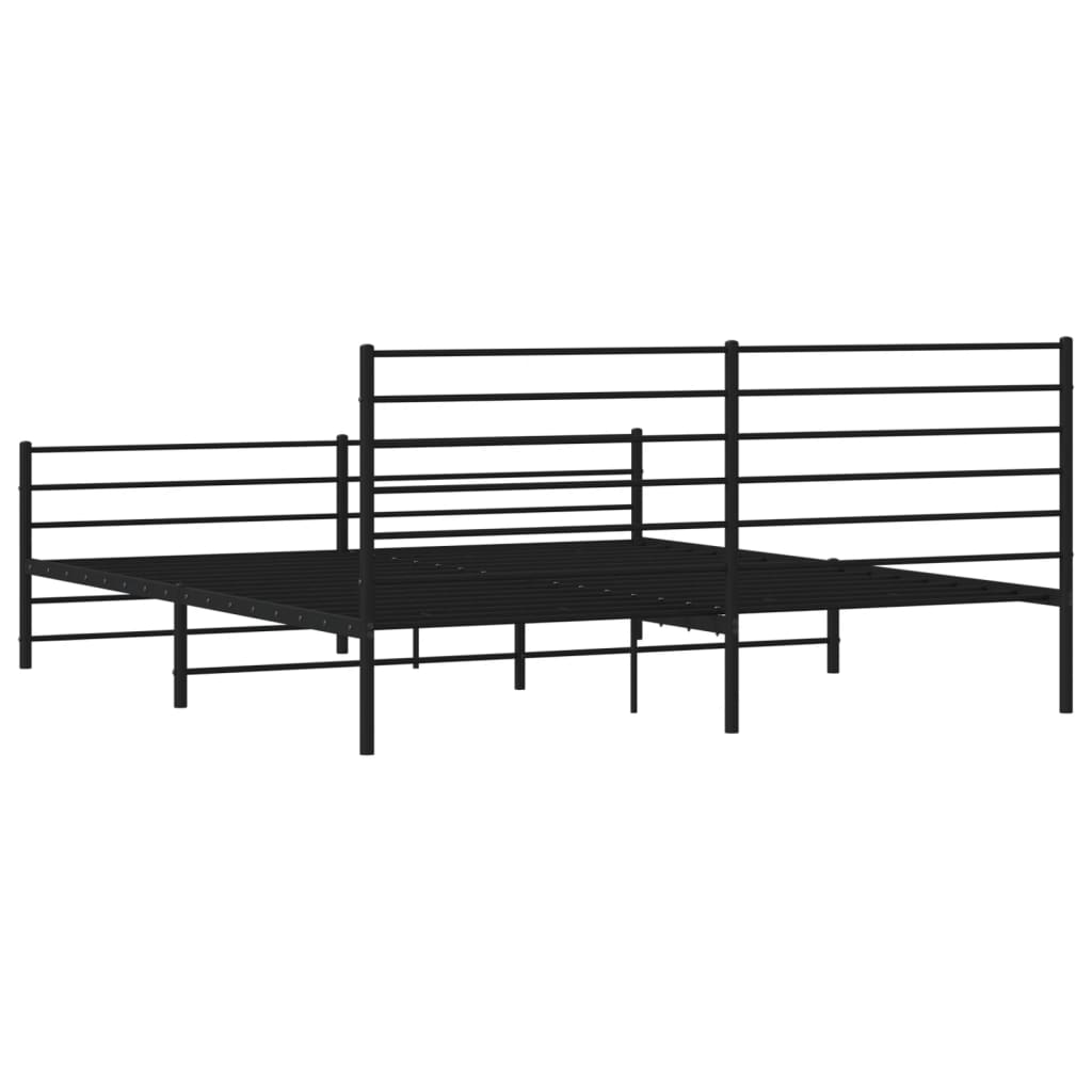 Berkfield Metal Bed Frame with Headboard and Footboard Black 180x200 cm 6FT Super King