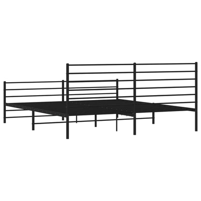 Berkfield Metal Bed Frame with Headboard and Footboard Black 180x200 cm 6FT Super King