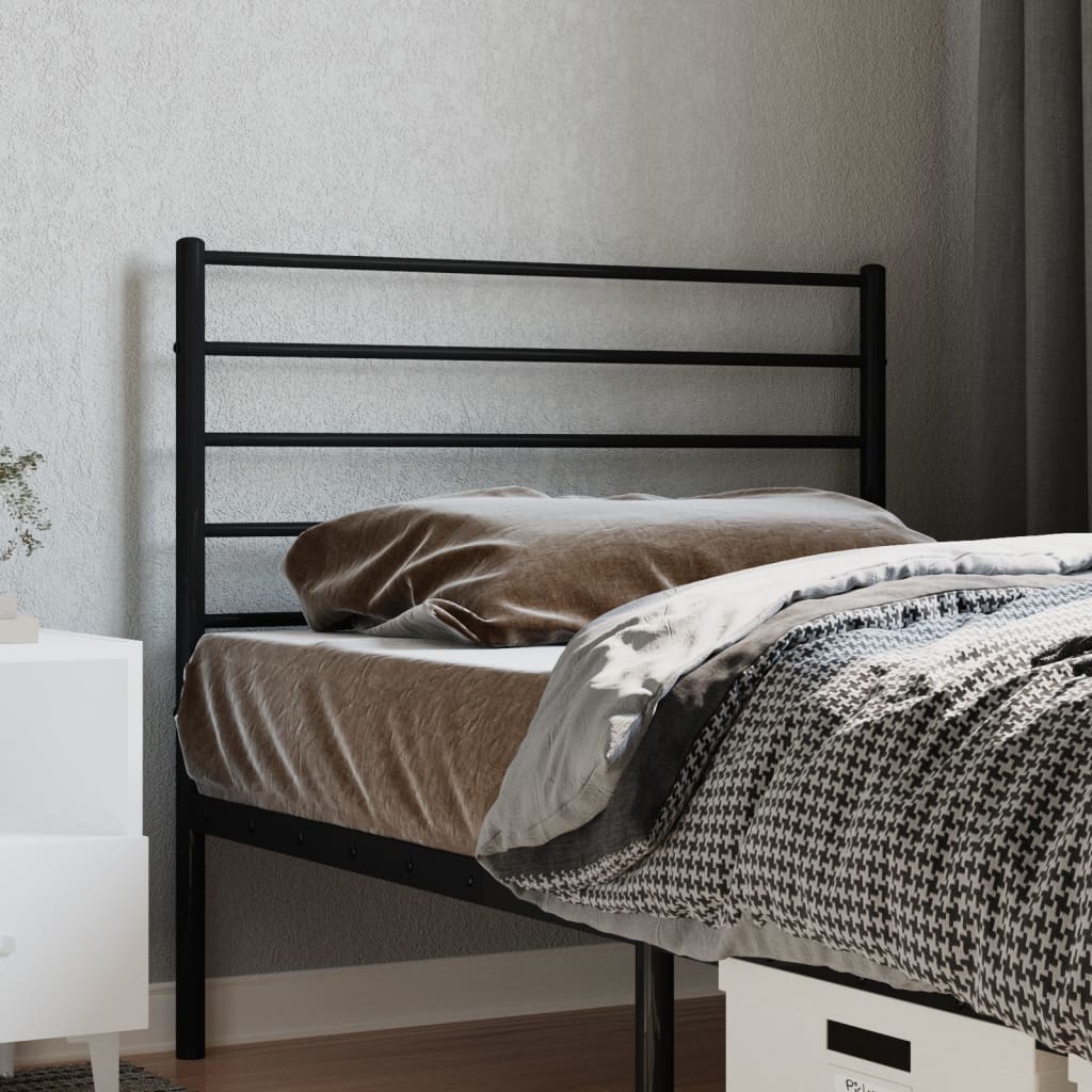 Berkfield Metal Headboard Black 80 cm