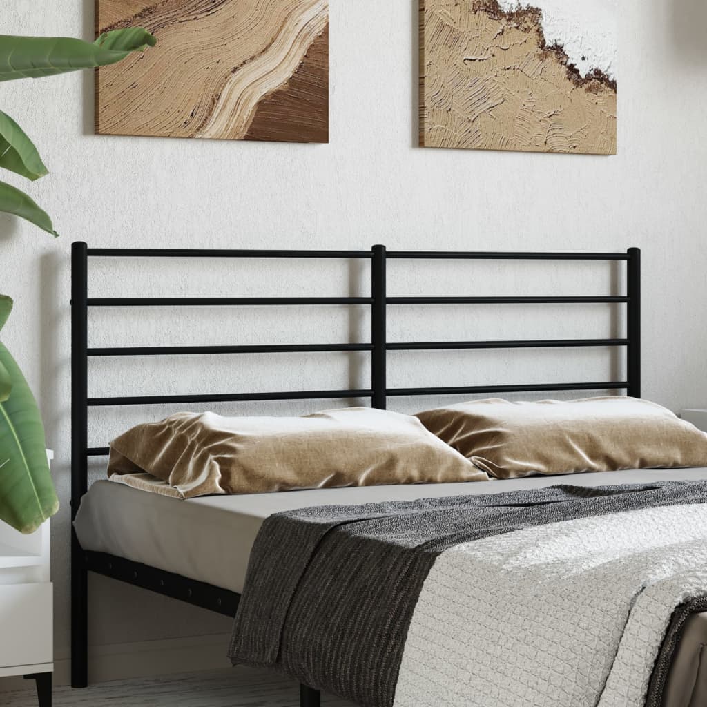 Berkfield Metal Headboard Black 135 cm