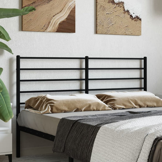 Berkfield Metal Headboard Black 150 cm