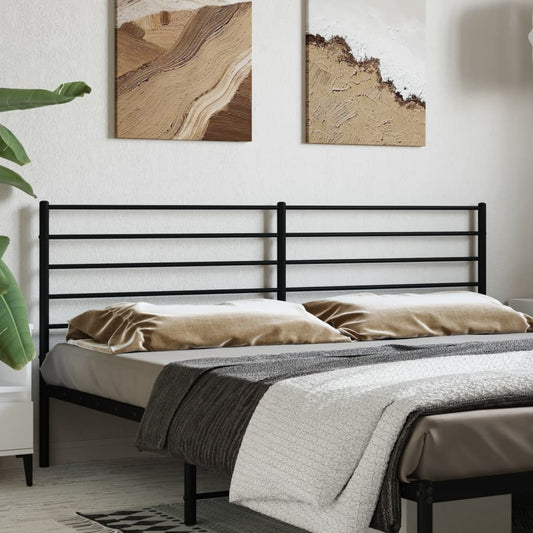 Berkfield Metal Headboard Black 193 cm