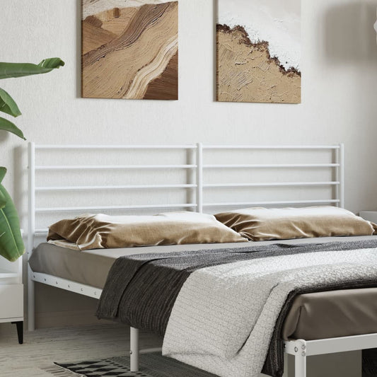 Berkfield Metal Headboard White 200 cm
