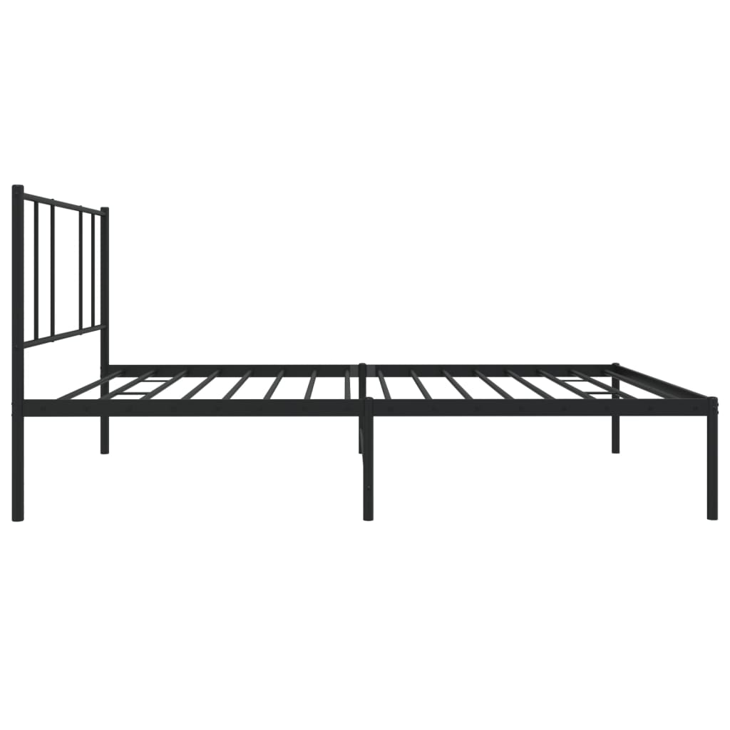 Berkfield Metal Bed Frame with Headboard Black 90x190 cm 3FT Single