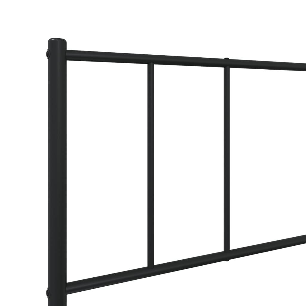 Berkfield Metal Bed Frame with Headboard Black 90x190 cm 3FT Single
