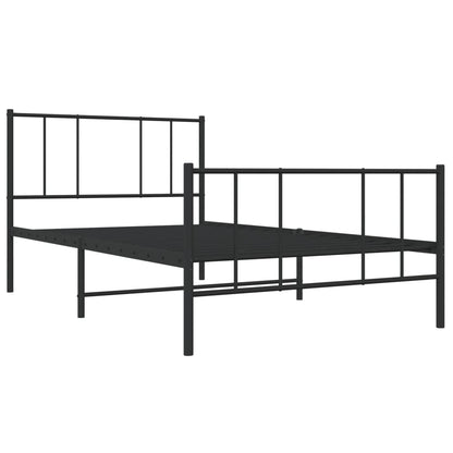 Berkfield Metal Bed Frame with Headboard and Footboard Black 90x200 cm