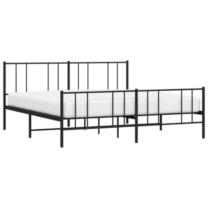Berkfield Metal Bed Frame with Headboard and Footboard Black 180x200 cm 6FT Super King