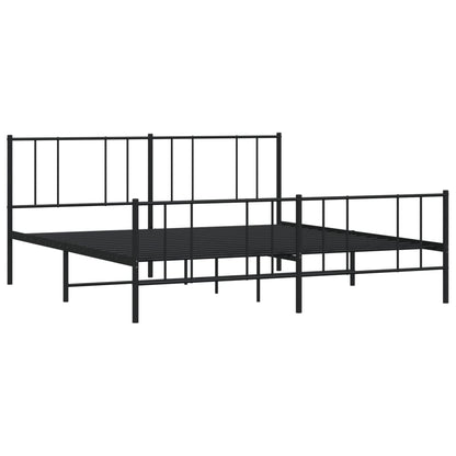 Berkfield Metal Bed Frame with Headboard and Footboard Black 180x200 cm 6FT Super King