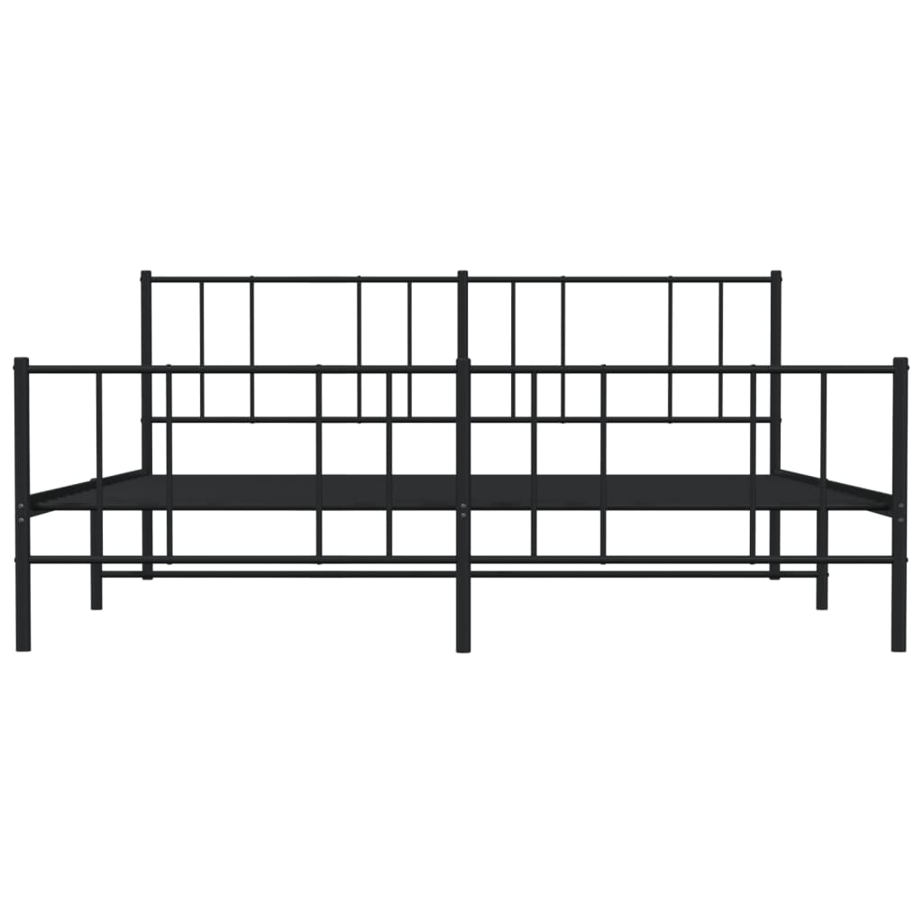Berkfield Metal Bed Frame with Headboard and Footboard Black 180x200 cm 6FT Super King