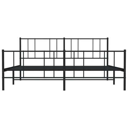 Berkfield Metal Bed Frame with Headboard and Footboard Black 180x200 cm 6FT Super King