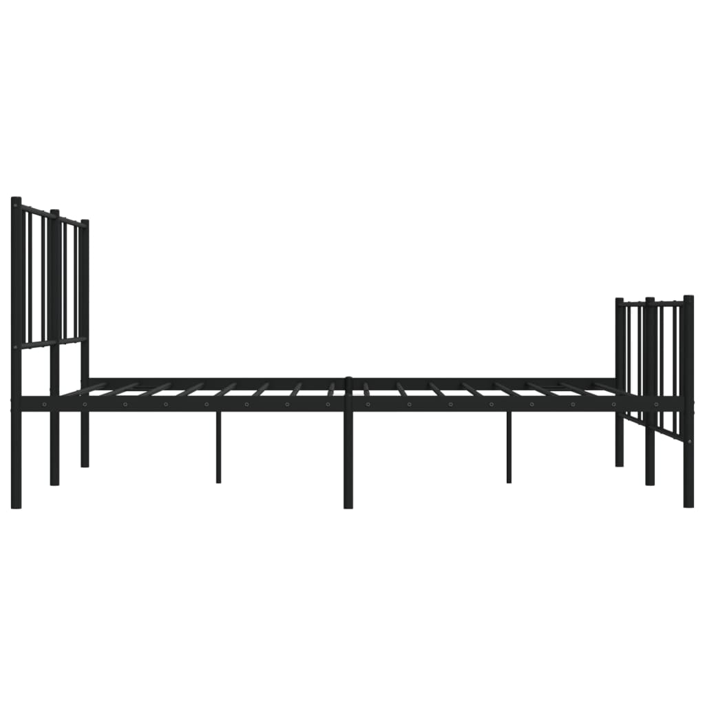 Berkfield Metal Bed Frame with Headboard and Footboard Black 180x200 cm 6FT Super King