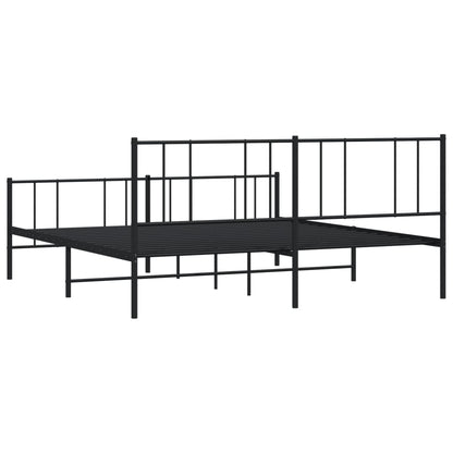 Berkfield Metal Bed Frame with Headboard and Footboard Black 180x200 cm 6FT Super King