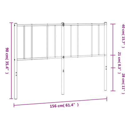 Berkfield Metal Headboard Black 150 cm