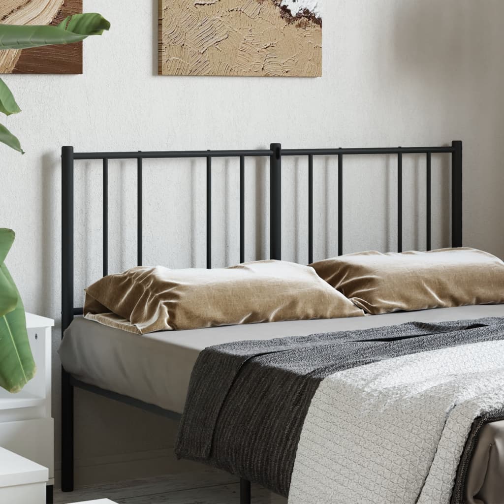 Berkfield Metal Headboard Black 150 cm