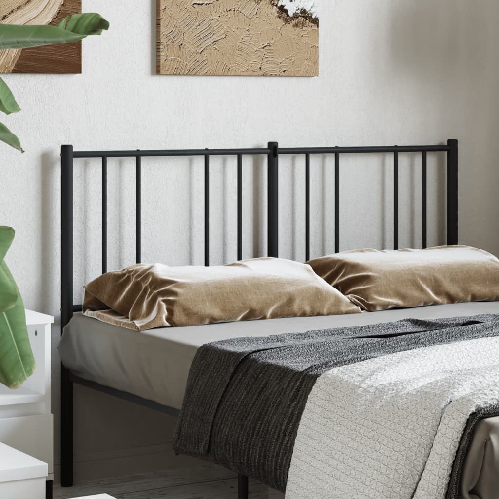 Berkfield Metal Headboard Black 160 cm