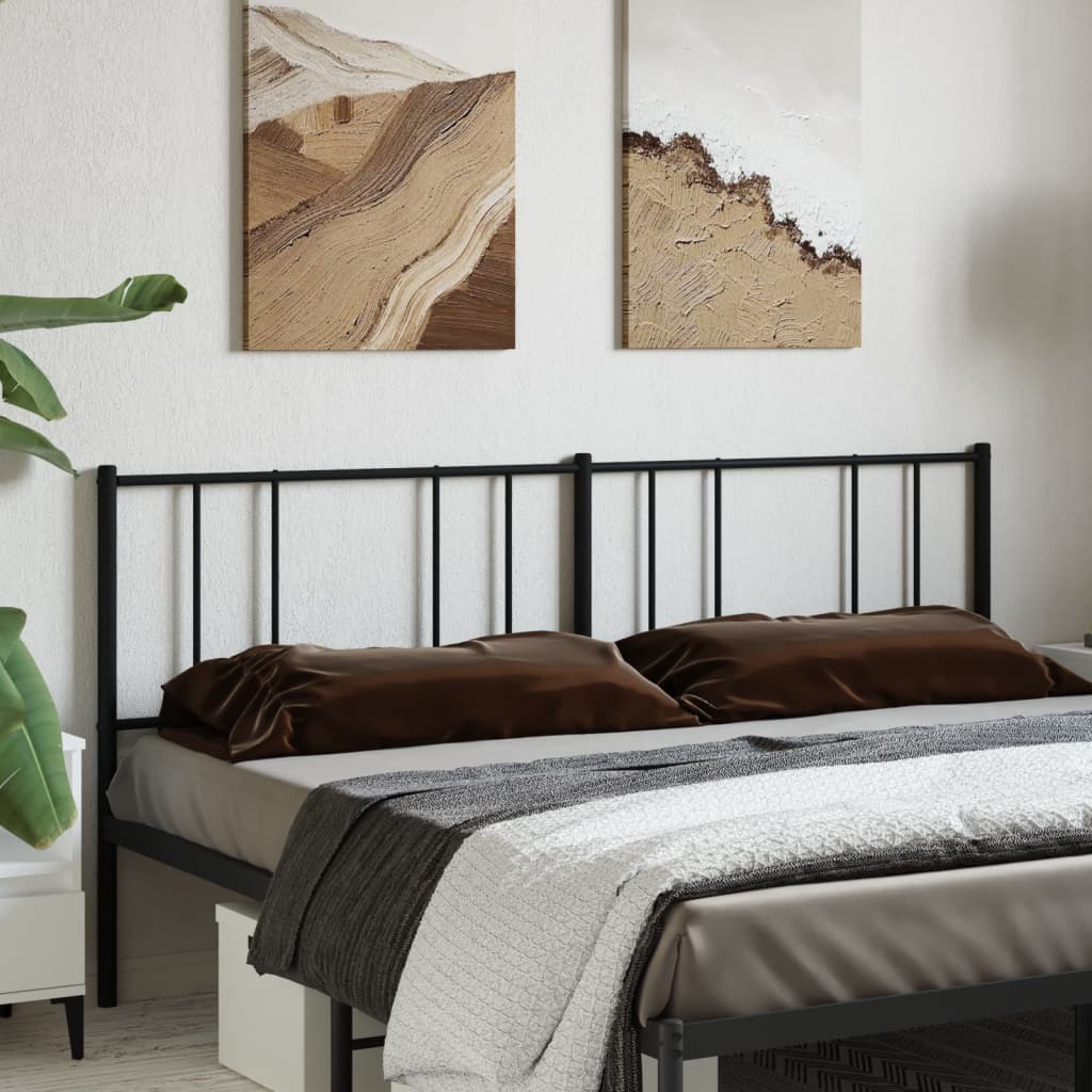 Berkfield Metal Headboard Black 193 cm