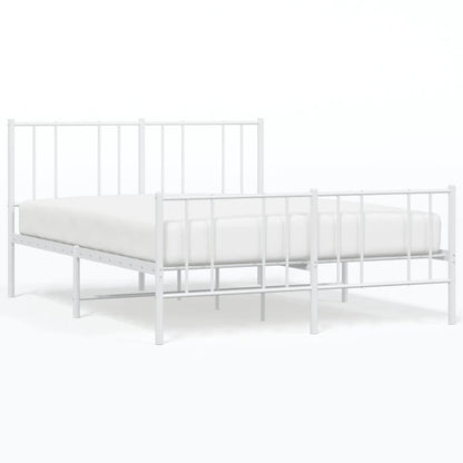 Berkfield Metal Bed Frame with Headboard and Footboard White 150x200 cm 5FT King Size