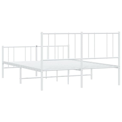 Berkfield Metal Bed Frame with Headboard and Footboard White 150x200 cm 5FT King Size
