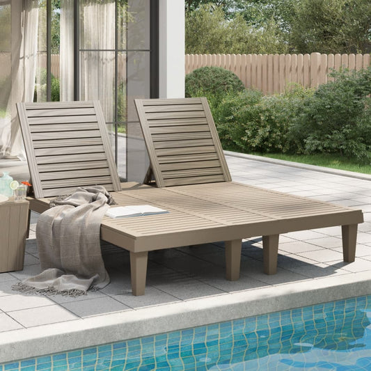 Berkfield Double Sun Lounger Light Brown 155x138x83 cm Polypropylene