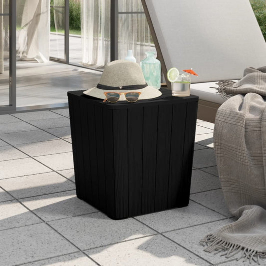 Berkfield Garden Table with Removable Lid Black Polypropylene