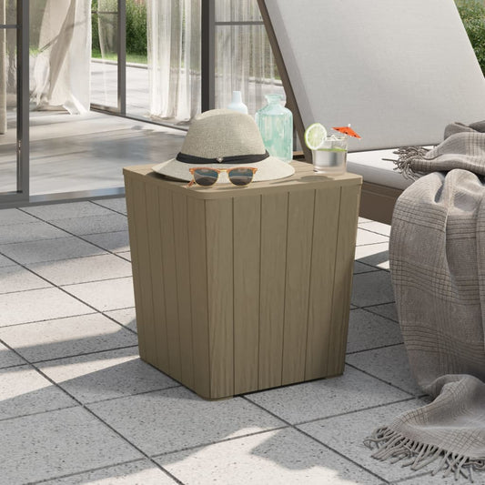 Berkfield Garden Table with Removable Lid Light Brown Polypropylene