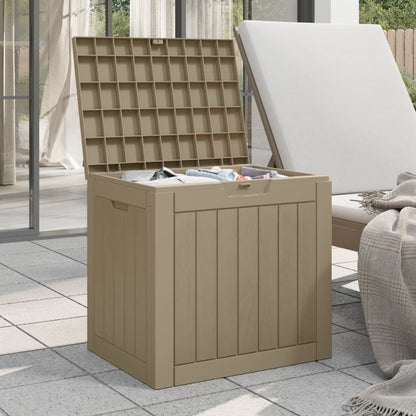 Berkfield Garden Storage Box Light Brown 55.5x43x53 cm Polypropylene