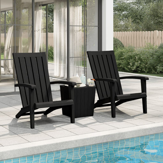 Berkfield Garden Adirondack Chairs 2 pcs Black Polypropylene