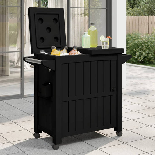 Berkfield 3-in-1 Serving Cart Black Polypropylene