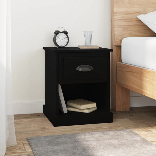 Berkfield Bedside Cabinet Black 39x39x47.5 cm Engineered Wood