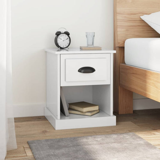 Berkfield Bedside Cabinets 2 pcs High Gloss White 39x39x47.5 cm Engineered Wood