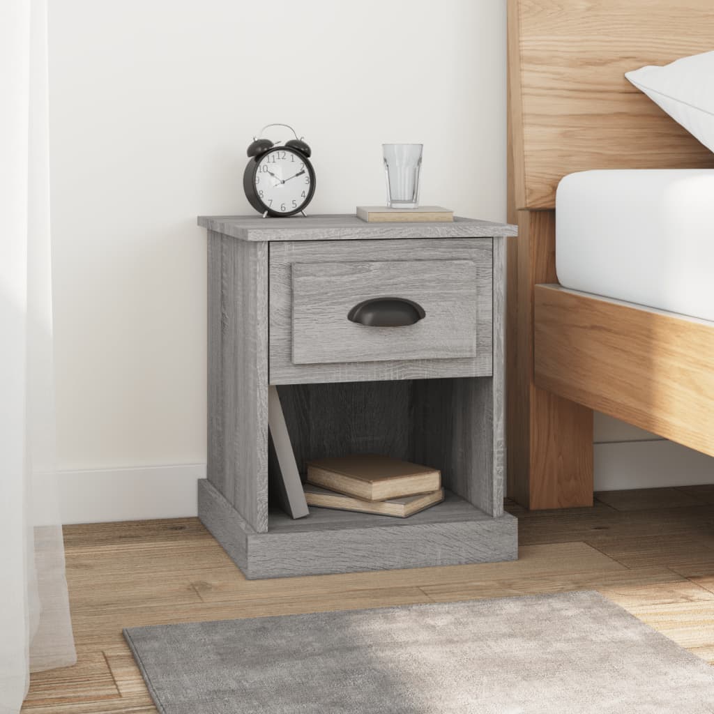 Berkfield Bedside Cabinet Grey Sonoma 39x39x47.5 cm Engineered Wood