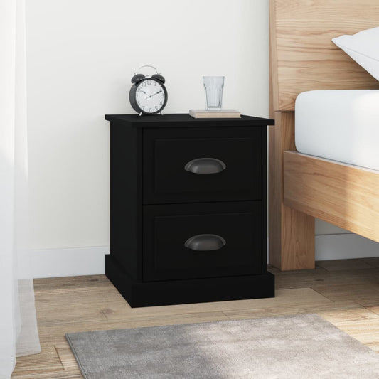 Berkfield Bedside Cabinet Black 39x39x47.5 cm Engineered Wood