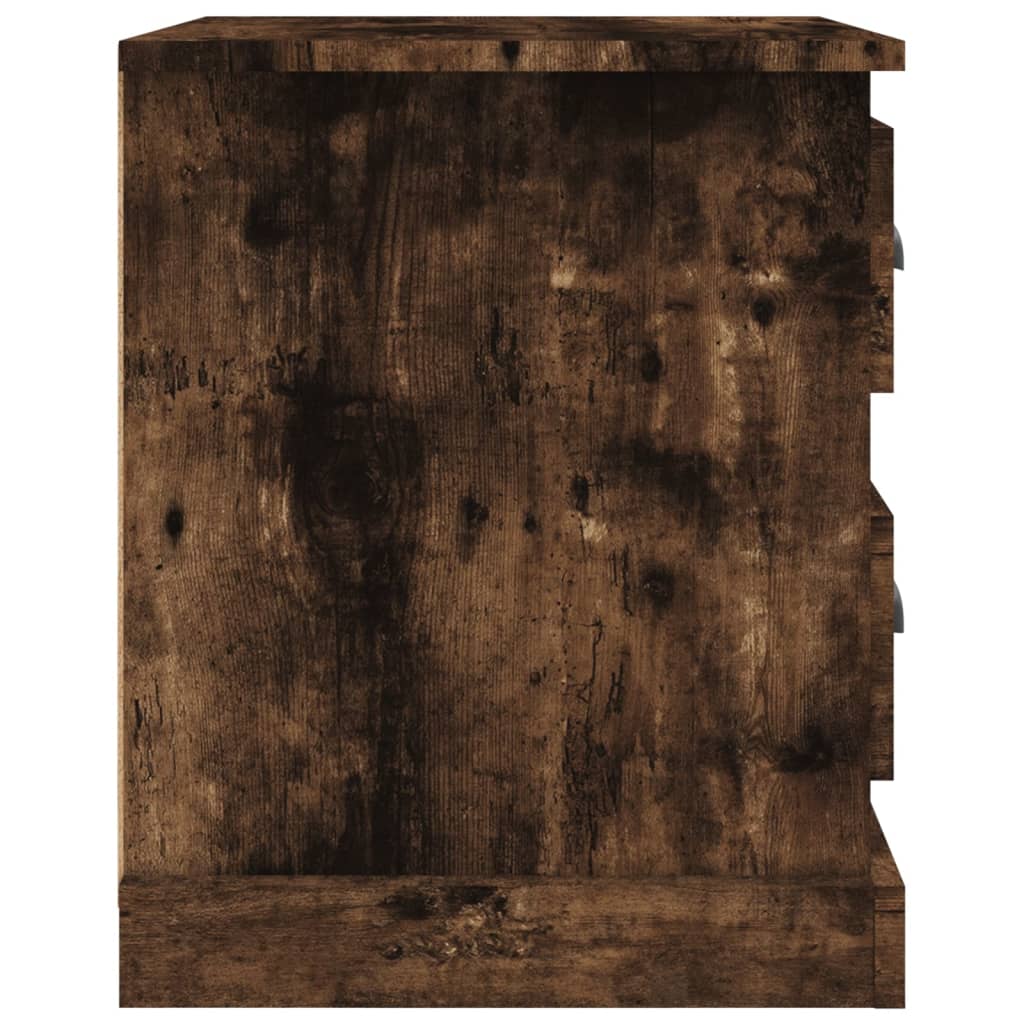 Berkfield Bedside Cabinet Smoked Oak 39x39x47.5 cm Engineered Wood