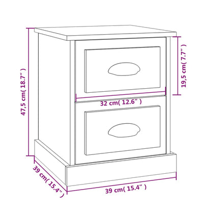 Berkfield Bedside Cabinet Smoked Oak 39x39x47.5 cm Engineered Wood