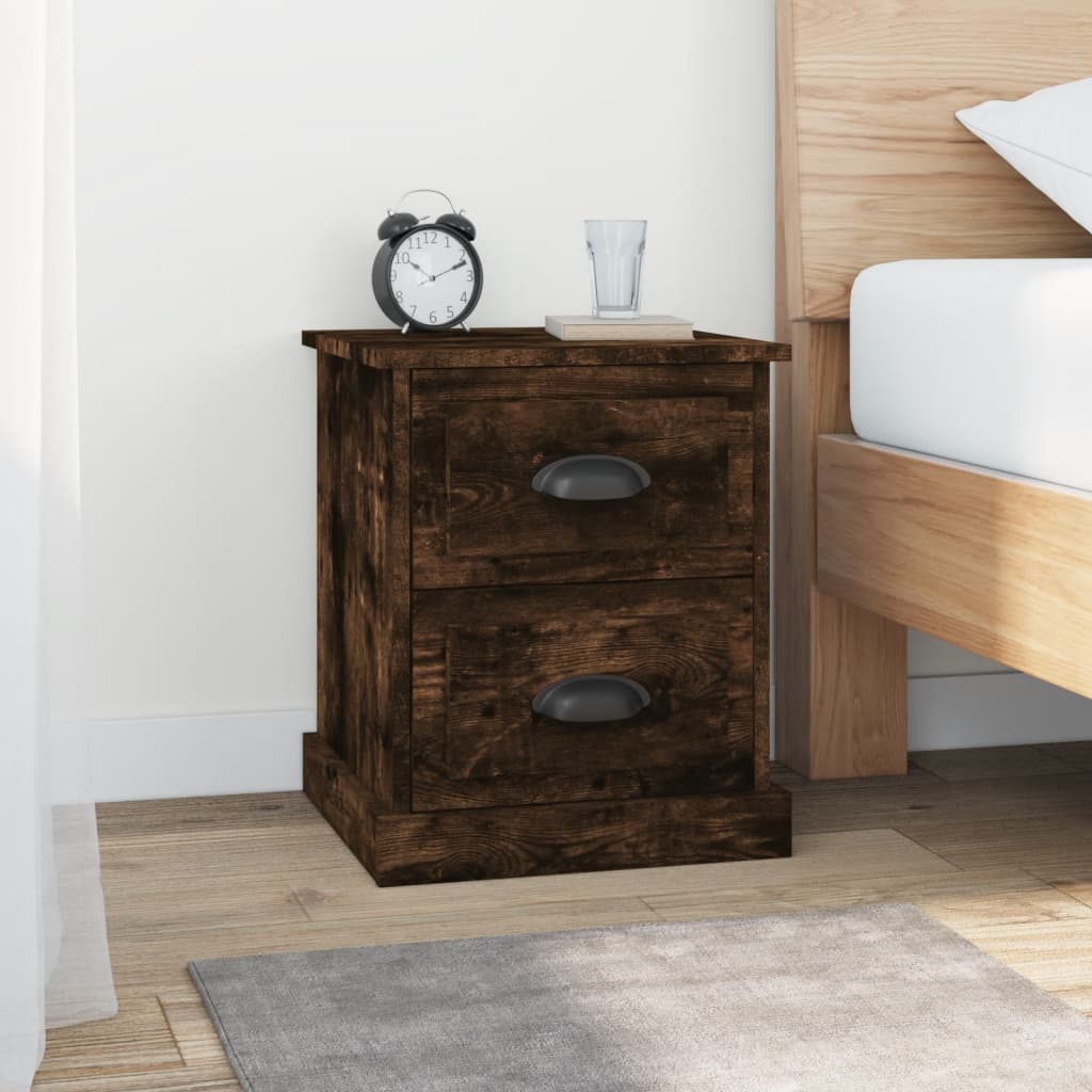 Berkfield Bedside Cabinets 2 pcs Smoked Oak 39x39x47.5 cm Engineered Wood