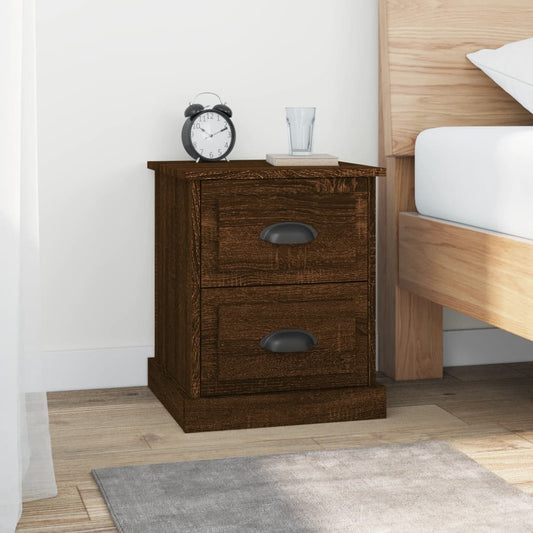 Berkfield Bedside Cabinet Brown Oak 39x39x47.5 cm Engineered Wood