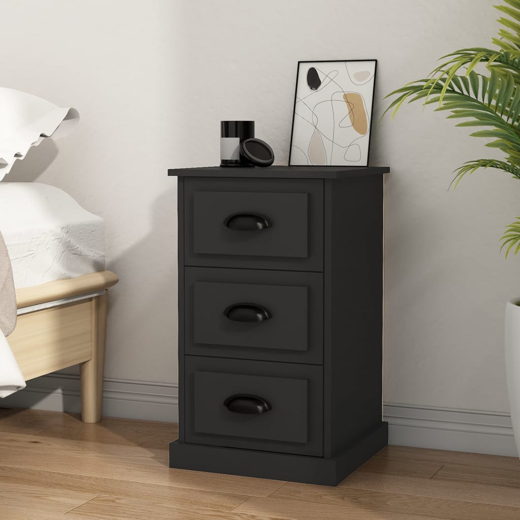 Berkfield Bedside Cabinet Black 39x39x67 cm Engineered Wood