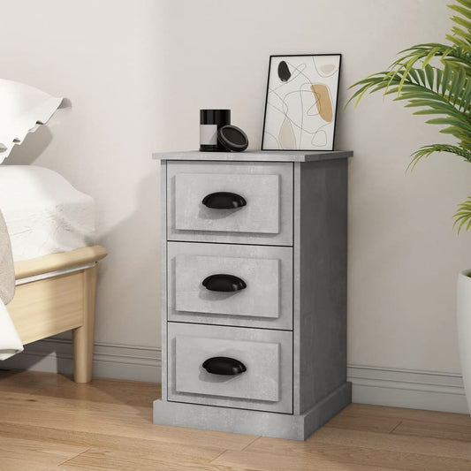 Berkfield Bedside Cabinet Concrete Grey 39x39x67 cm Engineered Wood