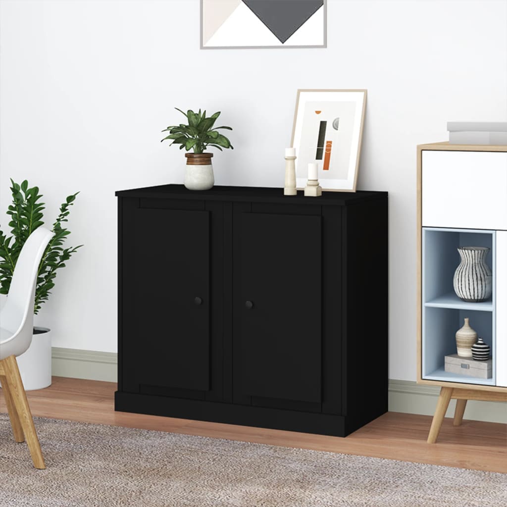 Berkfield Sideboards 2 pcs Black 37.5x35.5x67.5 cm Engineered Wood