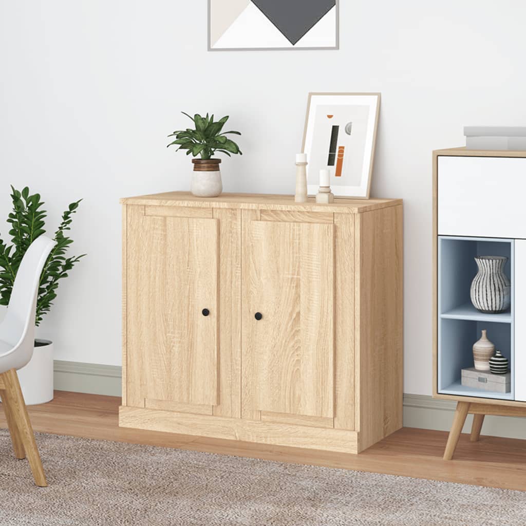 Berkfield Sideboards 2 pcs Sonoma Oak 37.5x35.5x67.5 cm Engineered Wood