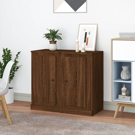 Berkfield Sideboards 2 pcs Brown Oak 37.5x35.5x67.5 cm Engineered Wood