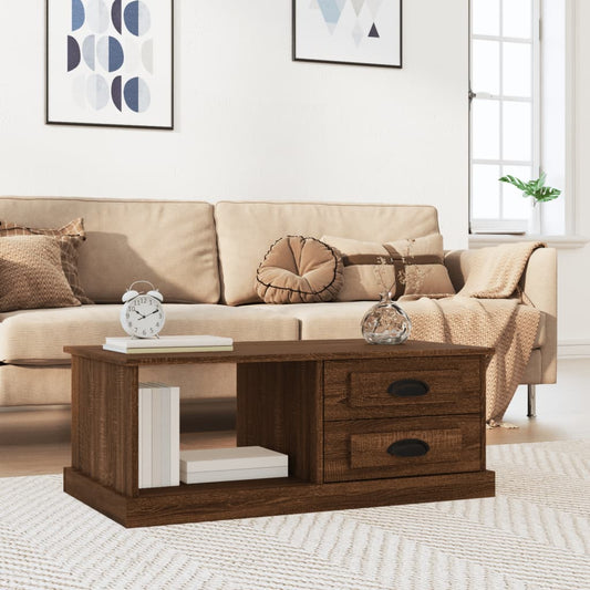 Berkfield Coffee Table Brown Oak 90x50x35 cm Engineered Wood