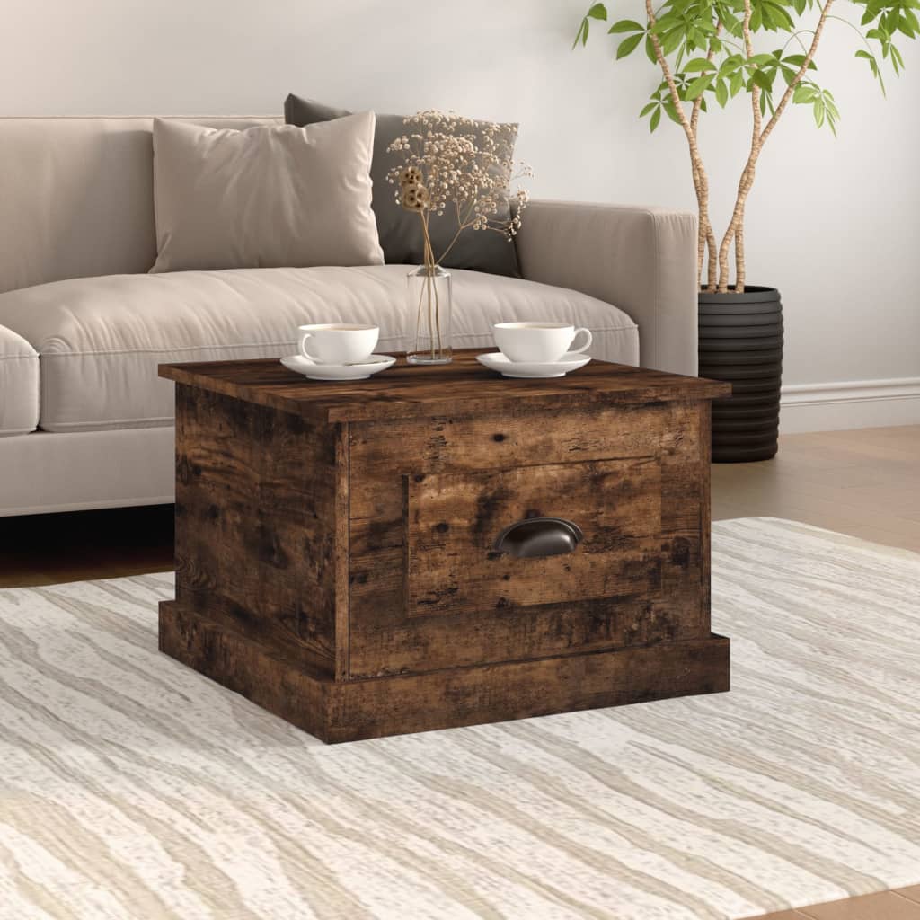 Berkfield Coffee Table Smoked Oak 50x50x35 cm Engineered Wood