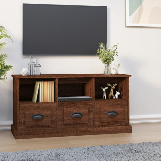 Berkfield TV Cabinet Brown Oak 100x35x50 cm Engineered Wood