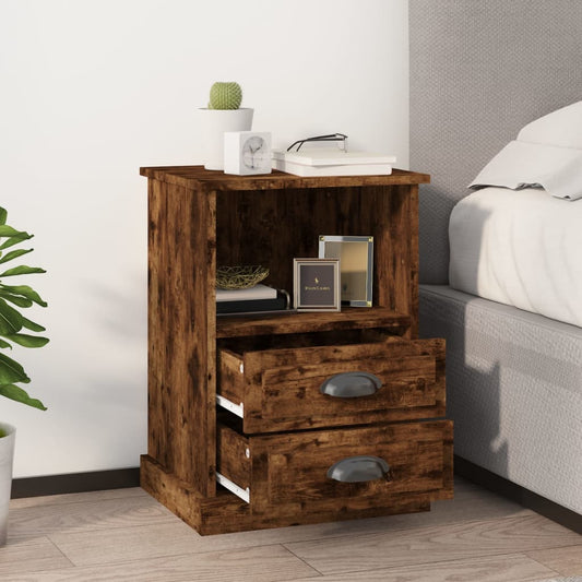 Berkfield Bedside Cabinets 2 pcs Smoked Oak 43x36x60 cm