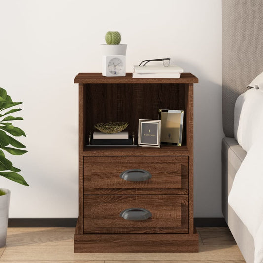 Berkfield Bedside Cabinet Brown Oak 43x36x60 cm