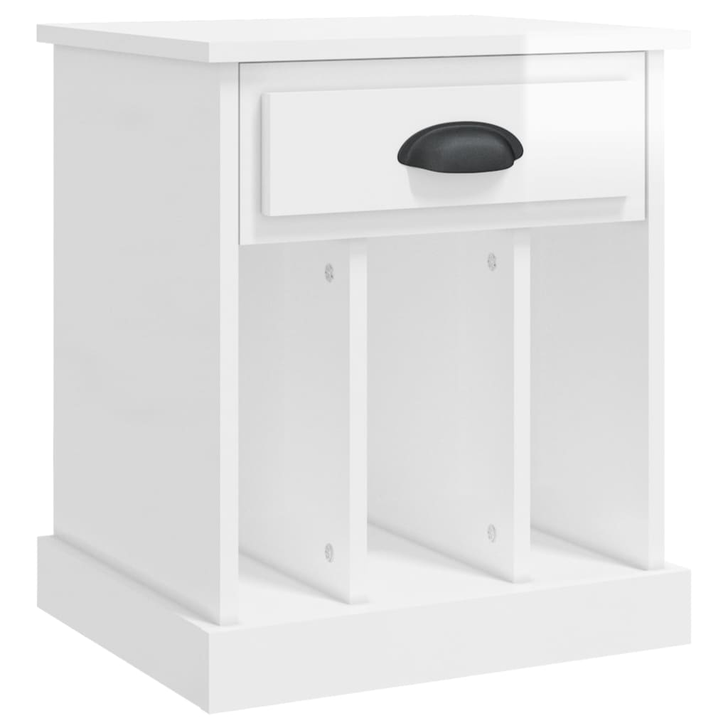 Berkfield Bedside Cabinet High Gloss White 43x36x50 cm