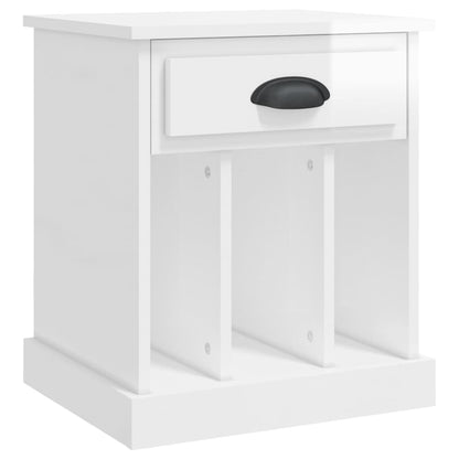 Berkfield Bedside Cabinet High Gloss White 43x36x50 cm