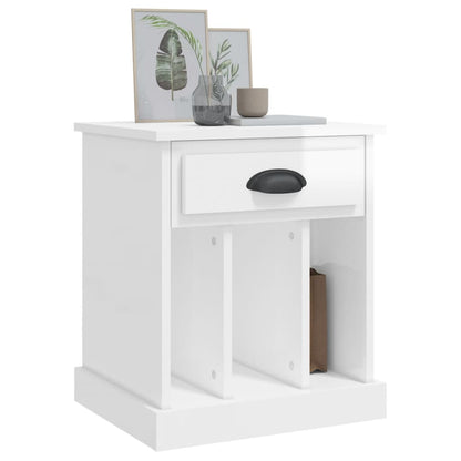 Berkfield Bedside Cabinet High Gloss White 43x36x50 cm