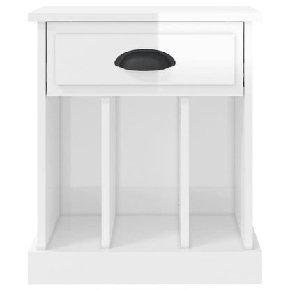 Berkfield Bedside Cabinet High Gloss White 43x36x50 cm